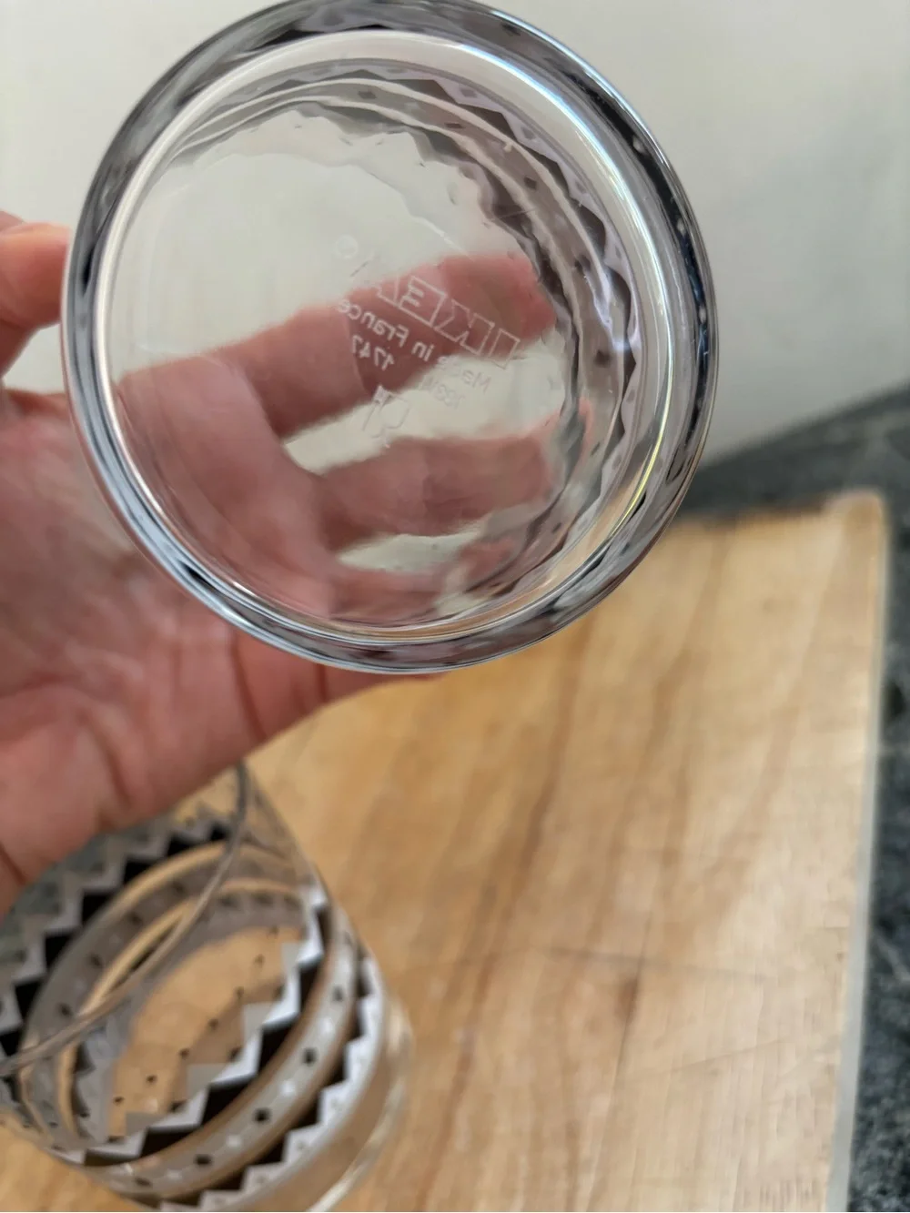 Black Patterned Glass Tumbler - Set of 2